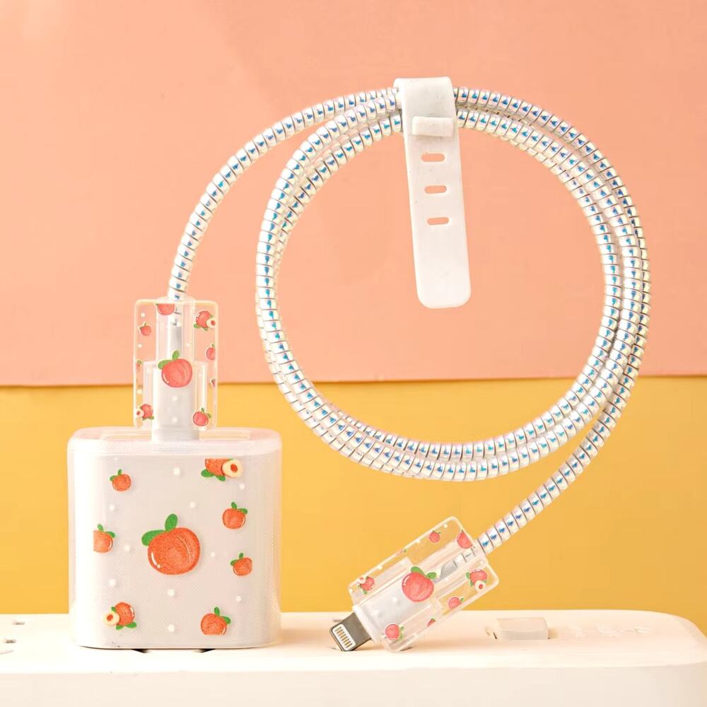 Peach iPhone Charger Cable Protector P64